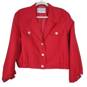 Vintage INTERNATIONAL SCENE Red Cropped Jacket | Size 10